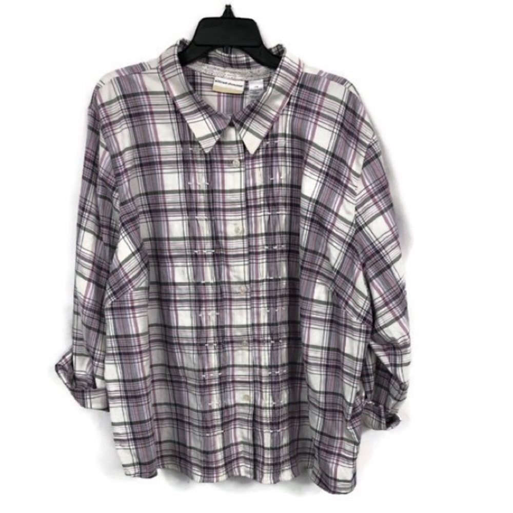 ALFRED DUNNER PLAID SHIRT 24W